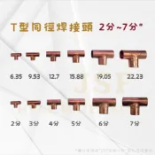 24hr出貨🔅銅T型三通 2~7分 銅接頭 燒焊T型接頭 銅管燒焊接頭 6.35~22.2mm T形同徑接頭