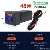 RAV4/CAMRY 8代/ALTIS 12代 預留孔 QC3.0 TYPE-C PD USB 充電器 22*22盲孔尺