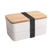 (店+)購物寓 日式雙層便當盒*送餐具組 餐盒 飯盒 便當盒 雙層便當盒 保鮮盒 分隔便當盒 野餐盒 分裝盒