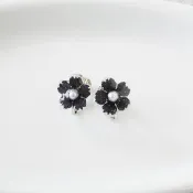 藍眼菊 乾燥花耳環 Penny Black 過敏對應