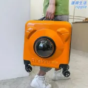 漣漪生活 【透氣寵物屋】拉桿貓箱 寵物拉桿箱 寵物外出箱 寵物旅行箱 寵物推車 可登機 透氣設計 靜音輪 可拆洗 泰迪小型犬適用
