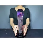 阿一藝品 天然雅典娜【骨幹紫水晶】水晶 紫水晶 紫水晶權杖 紫晶簇骨幹 骨幹權杖水晶 磁場強大 風水擺飾 Y39