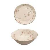 (店+)美濃燒淺盤 麵碗(粉櫻花) 日本餐具 拉麵碗 湯碗 咖哩碗 陶瓷碗盤 日式餐具 日本製
