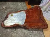【銓芳家具】台灣國寶山材 紅豆杉茶盤-長70×寬46×9cm 早期手雕工藝 天然原木茶盤 古董實木泡茶桌 泡茶台 泡茶盤