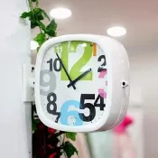 428 華城小鋪 *超取當日出貨*鄉村 時鐘 靜音 田園 造型 歐式 掛鐘 韓國簡約雙面鐘 現貨供應