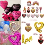 甜妞節慶♥台灣現貨♥【愛心串串氣球】love氣球 我愛你氣球 情人節 求婚氣球道具 母親節 求婚  派對布置