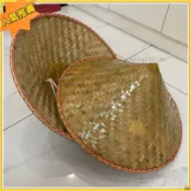 精選推薦 竹皮斗笠帽遮雨舞蹈農民工斗笠帽 防雨防曬帽子老式斗笠 農用夏天男 竹皮編織 傳統農用遮雨帽