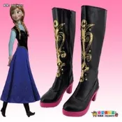 冰雪奇緣Frozen安娜公主cosplay鞋角色扮演靴客製化訂製鞋女款男款34-37碼動漫周邊