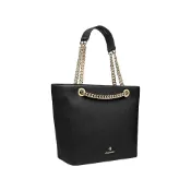 AIGNER 鏈帶牛皮包 手提包 肩背包 黑色