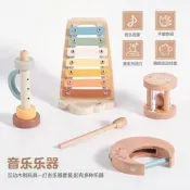 【精品臻選】奧爾夫6件套寶寶早教聽力鍛煉木質安撫敲琴風鈴兒童音樂樂器玩具早教樂器 幼兒啟蒙樂器 孩童入門樂器 嬰兒音