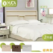 【YUDA】日式鄉村風_經典款 10CM薄型床頭(附床頭插座/無門無蓋)床架組/房間組 3.5尺單人/5尺雙人/6尺雙大