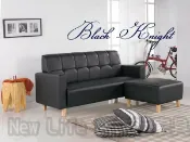 新生活家具NewlifeFurniture 【新生活家具】《碧玉思》 皮沙發 黑色 出租套房 L型沙發 三人座 腳凳 多色可選 工廠直營 臺灣製造 非 H&D ikea 宜家