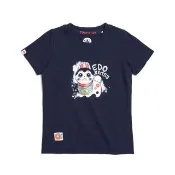 【EDWIN】江戶勝 女裝 狗狗童玩短袖T恤(丈青色)