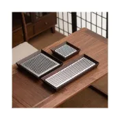 (店+)琳潮 竹木合金幹泡茶盤家用茶托盤簡約蓄水式辦公室小茶臺功夫茶具 5c9