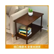 (店+)🔥免運🔥中式茶幾現代實木小桌子簡約邊桌沙發北歐家用角幾客廳床頭櫃雙層 實木雙層小茶幾 原木沙發邊幾 中式邊桌 小桌子