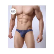 (店+)一片式 小三角 真絲三角褲透氣微透明短褲男士冰絲無痕內褲凸囊袋超薄- 三角內褲 透氣內褲 男內褲 男三角