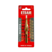 (店+)ETEAM 一等 四溝免出力螺旋型電鑽 表面鍍鈷螺旋型階梯鑽頭 白鐵不銹鋼3MM~16MM 14段/單售 中崙五金