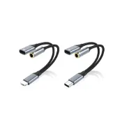 (店+)【HONG JIN】音源充電二合一轉接頭 音源+Type-c充電轉接器 手機平板適用 Type-c轉接頭 3.5mm耳機孔 可充電