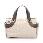【DOKODEMO】【二手】BVLGARI(BVLGARI) Logomania Mini Boston 手袋 米色/ブラウン皮革 Logomania Mini Boston 女士二手 B