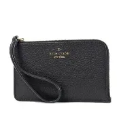 【KATE SPADE】Lucy 荔枝紋L型拉鍊手掛證件/手拿包-黑色