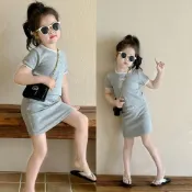 (店+)【Arbea】女童套裝夏裝新款小香風短袖T卹+半身短裙兩件組中小童 C948