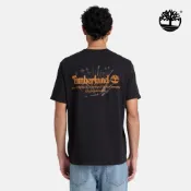 Timberland 男款黑色製靴工藝背面圖案短袖T恤|A5TRQ001