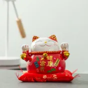 全球選品1館 生活百貨 創意招財貓陶瓷茶玩可愛儲存錢罐小貓咪家居客廳茶寵精品送禮擺件