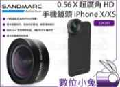 數位小兔【SANDMARC SM-285 0.56Ｘ超廣角HD手機鏡頭 iPhone X/XS】外接 夾式 廣角 鏡頭