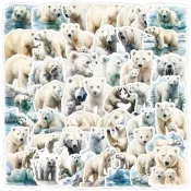 🔥呆萌可愛🔥 北極熊 3 白熊 動物 雪地 防水貼紙 車貼 可貼行李箱、筆電、滑板、汽機車、安全帽保溫瓶 禮物 贈品