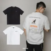 KANGOL TEE 白色 碳黑色 英國 袋鼠 復古 休閒 寬版 落肩 印花 短T 男女款【63251027】