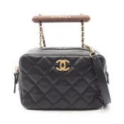 【DOKODEMO】【二手】香奈兒 CHANEL 單肩背包 Matelassé 迷你保齡球包 2WAY AS4198 黑色羊皮（綿羊皮）Matelassé 迷你保齡球包 女士