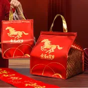 〖 金馬賀歲保溫袋〗2026年新年保溫袋 馬年酒店禮品福袋 盆盆菜 海鮮山臘肉香腸包裝袋 冷藏 外賣 年貨手提袋 年菜手