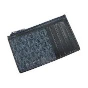 【Michael Kors】新款PVC、皮革卡式拉鍊零錢包36T4LCOZ7B(藍藍拉鍊)