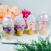 Chichi's 婚禮小物 純手工 嫩紫 冰淇淋 棉花糖 婚禮小物 桌上禮 紫色系列 甜筒 企業贈禮 活動企劃禮品 手工