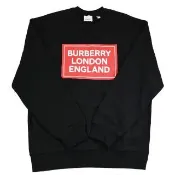 【BURBERRY 巴寶莉】簡約經典品牌英文LOGO棉質長袖T恤(黑)