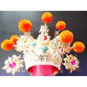 { 凡塵佛俱百貨批發 }伍佛帽 觀音佛祖 地藏王菩薩 台灣製神明用特級柳絲帽觀音用五佛帽