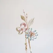 【花火】天然石 春仔花 纏花 髮簪 | 蝴蝶 煙火 花 粉晶 莫蘭迪