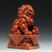 【黑檀木雕獅子擺件】一對 北京獅子 實木質 宮門獅 辦公室裝飾 客廳工藝品 擺飾 木雕 裝飾 獅子 老虎擺件 木雕擺件 