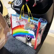 (店+)彩虹 PVC手提袋 服裝手提袋 防水手提袋 透明手提袋 塑膠手提袋 禮品袋 韓國手提袋