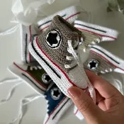 嬰兒靴 Converse 鉤針編織男女通用鉤針嬰兒靴子鞋淋浴禮物新生兒