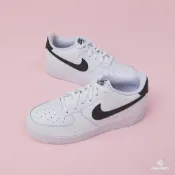 (店+)【NIKE 耐吉】Nike Air Force 白黑勾荔枝皮白底黑勾(女)｜CT3839-100