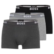 【HUGO BOSS】2024男時尚合身炭黑灰色四角內著混搭3件組-網