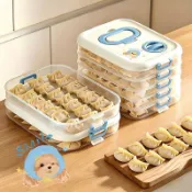 KL精選 餃子盒家用食品級廚房冰箱收納盒餛飩盒保鮮速凍冷凍專用盒