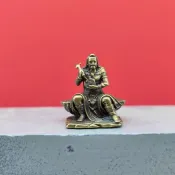 黃銅伏羲大帝神像八卦祖師人王擺件家用供奉迷你佛像神農人文始祖 小佛像 小擺件 特賣Z 小神像