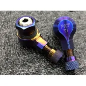 ⚙️ POSH PK7 鈦合金氣嘴 彎頭 10mm 鈦合金 燒色 燒鈦色 正鈦合金