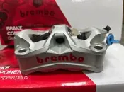 DIY本舖 BREMBO Stylema 一體輻射卡鉗 右邊 孔距100mm 無剎車皮 銀底紅 配色 保固三年