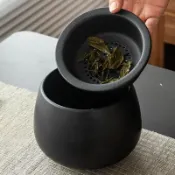 2026新款陶瓷茶渣缸家用茶洗水盂復古大號茶水缸建水廢水缸帶過濾茶具配20260121