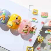 YOYO優品✨立體貼紙3d立體凹凸海綿寶寶派大星美甲貼紙手機殼diy貼紙小圖案