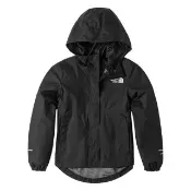 【The North Face】北面兒童黑色DryVent防水透氣收腰連帽衝鋒衣｜8A49JK3(外套)