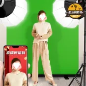 【全新上市】綠布升降間背景加厚背景布攜式像綠幕綠色摳地拉幕布